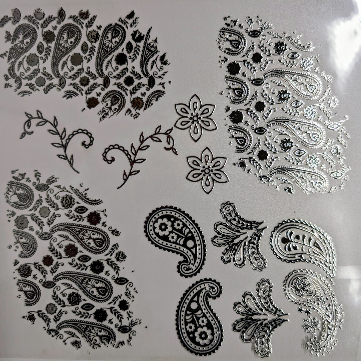 #141 Metallic Paisley patches