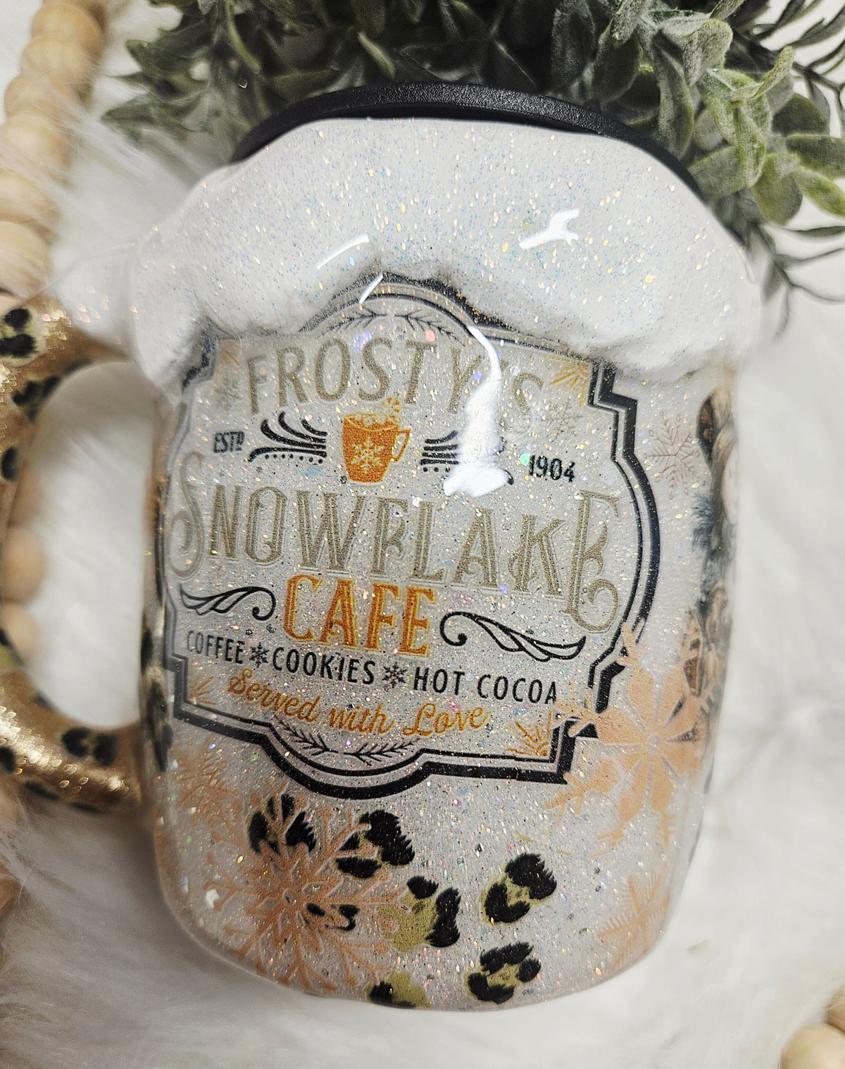 Leopard snowman Stainless Coffee Mug