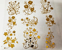 #37 Metallic UV DTF- Floral- available in Gold, Silver