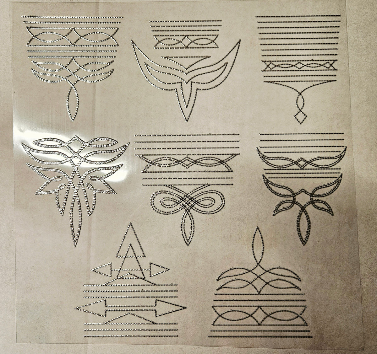 #43 Metallic UV DTF- Boot Stitches- available in Gold, Silver