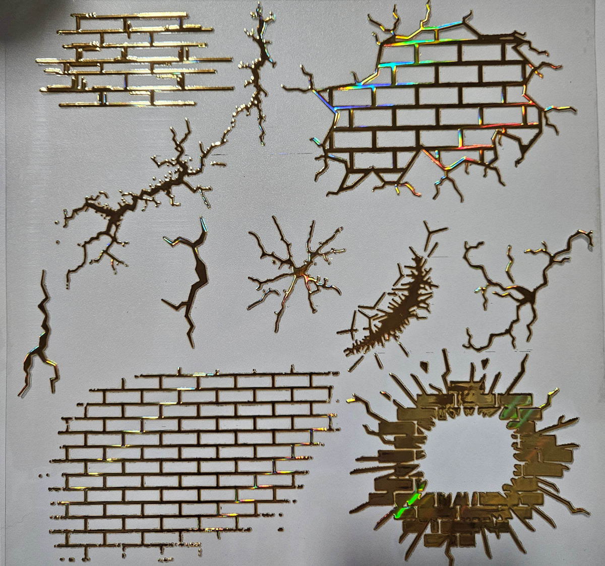 #151 Metallic Brick and Cracks