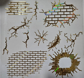 #151 Metallic Brick and Cracks