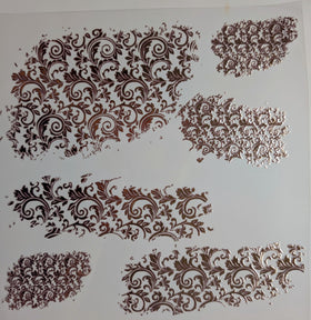 #133 tooled leather patches Metalliic 3 color options (Copy)