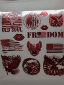 #22 Metallic UV DTF-Patriotic- available in Gold and Silver