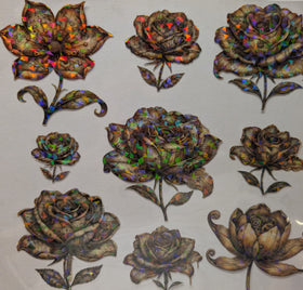 #113 Steampunk Floral Brown Shattered