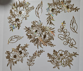 #149 Metallic Floral Outline