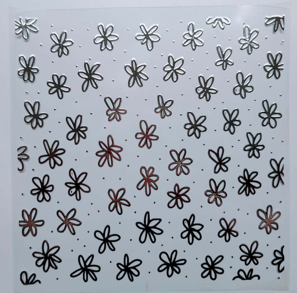 #129 Metallic doodle flowers 3 color options