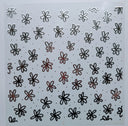 #129 Metallic doodle flowers 3 color options