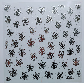 #129 Metallic doodle flowers 3 color options
