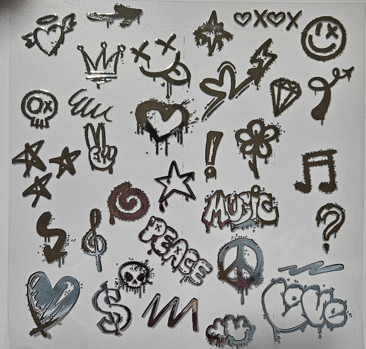 #151 Metallic Graffiti Elements