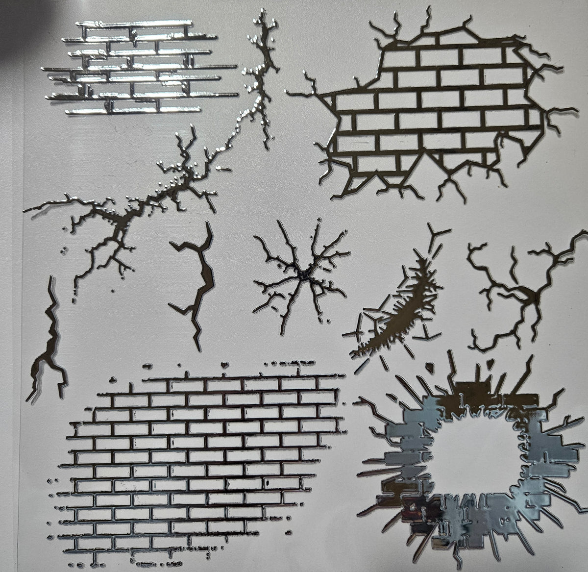 #151 Metallic Brick and Cracks