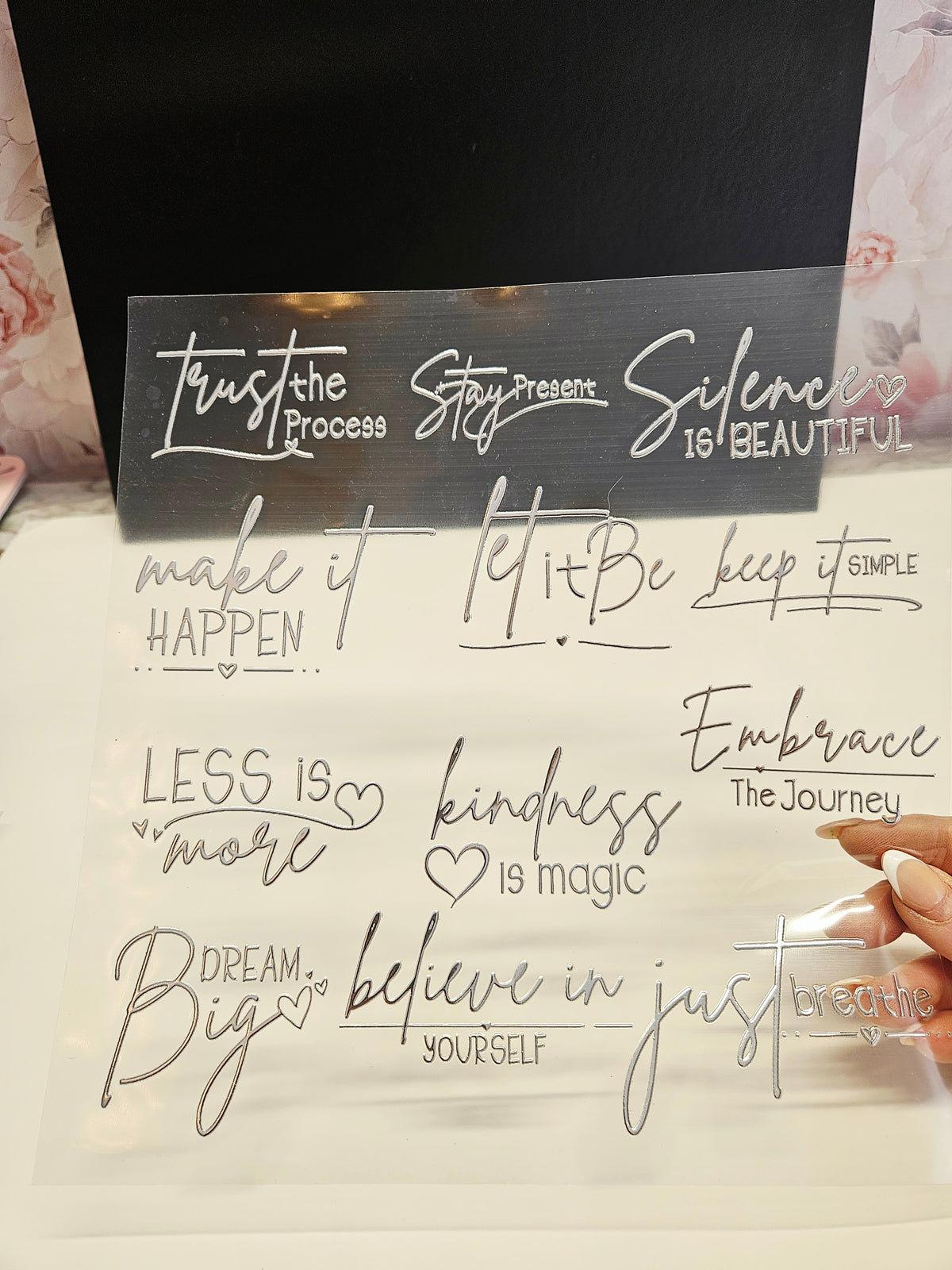 #5 Metallic UV DTF- Trust the process- available in Gold and Silver