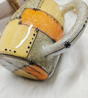 Highland Leopard Patchwork 14oz stainless coffee mug with lid