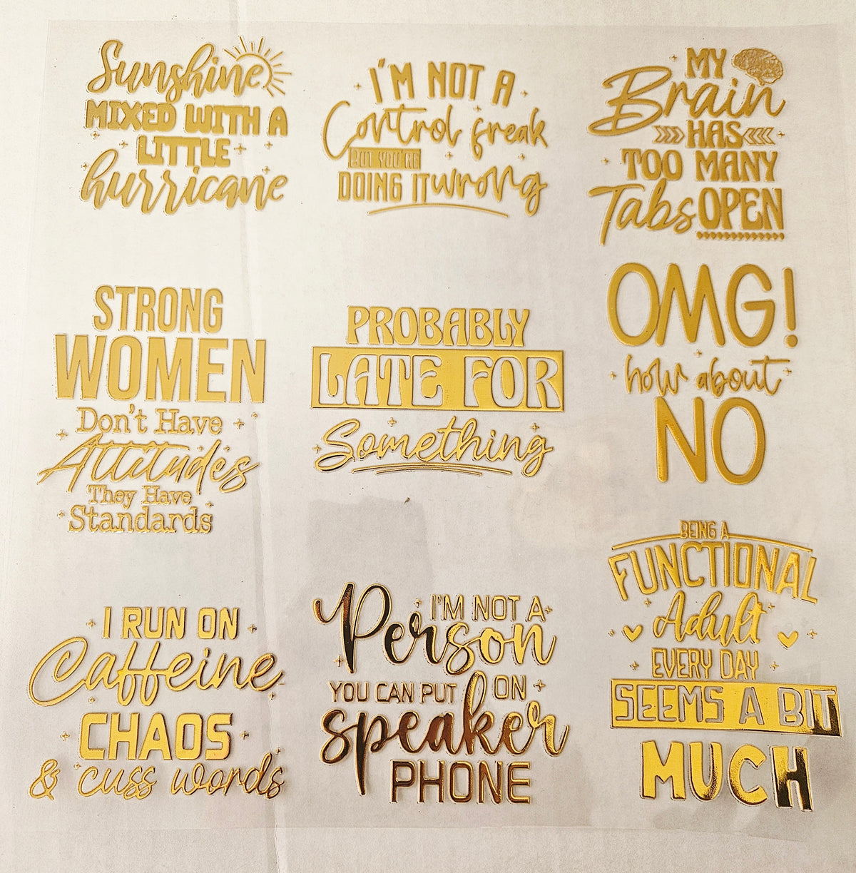 #47 Metallic UV DTF-Sunshine mixed with Hurricane- available in Gold, Silver