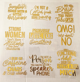 #47 Metallic UV DTF-Sunshine mixed with Hurricane- available in Gold, Silver