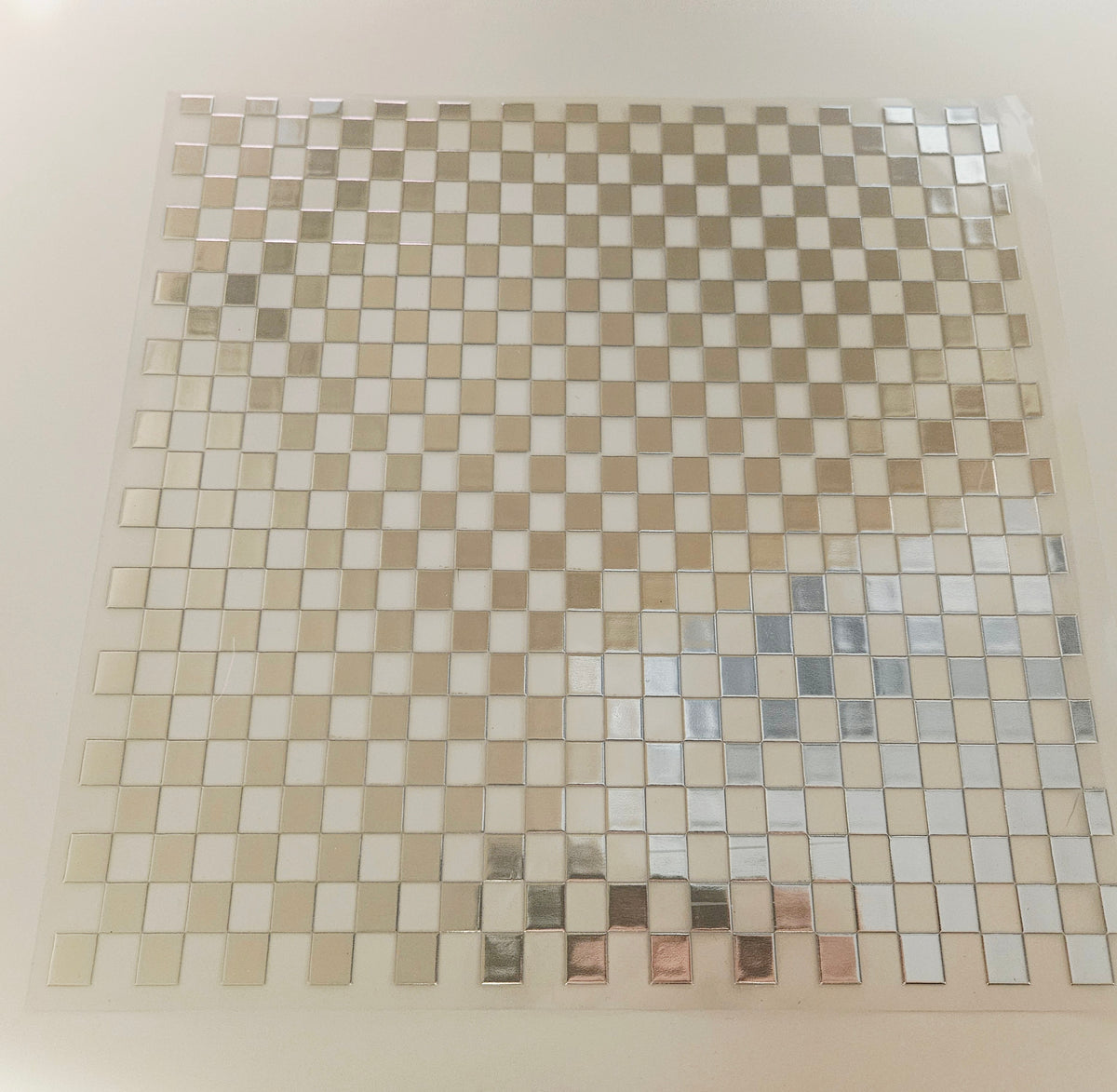 #3 Metallic UV DTF- Checkered- available in Gold and Silver