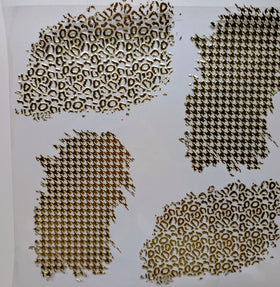 #142 Metallic Houndstooth and Leopard  patches