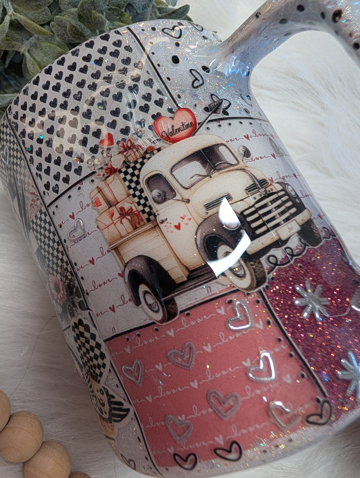 12oz Checkered Love Coffee Mug Stainless steel finished Tumbler