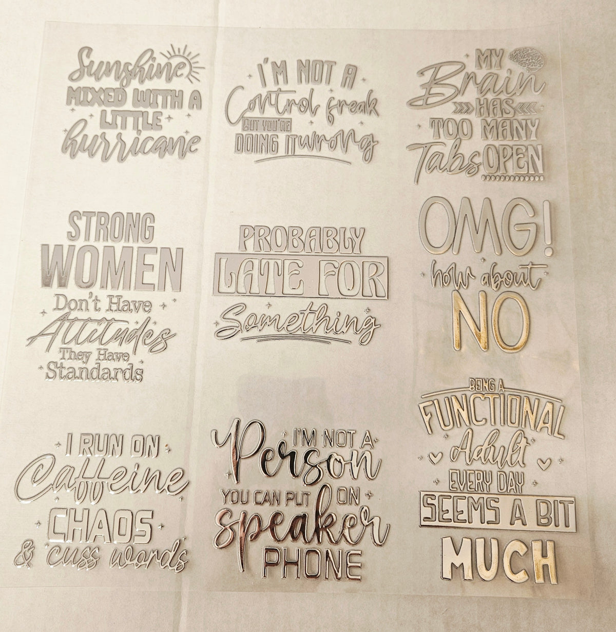 #47 Metallic UV DTF-Sunshine mixed with Hurricane- available in Gold, Silver