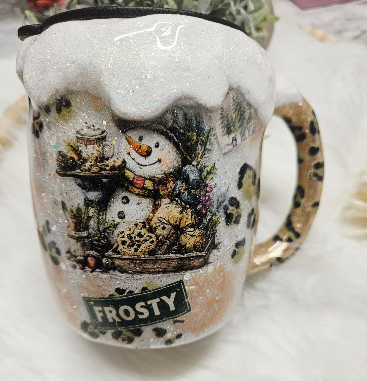 Leopard snowman Stainless Coffee Mug