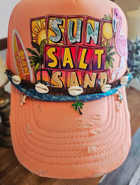 Sun Salt and Sand finished trucker hat