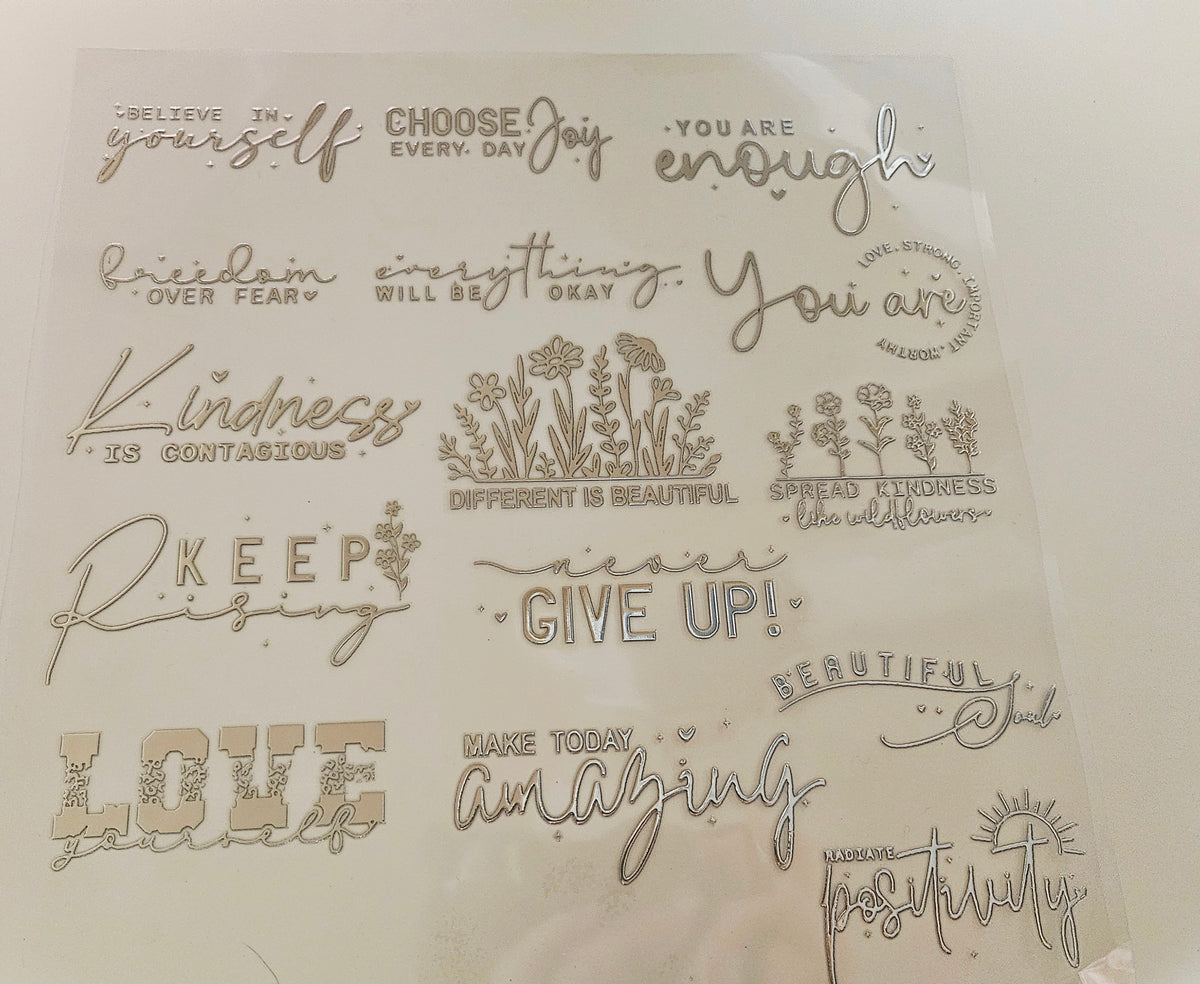 #6 Metallic UV DTF- Inspirational- available in Gold and Silver