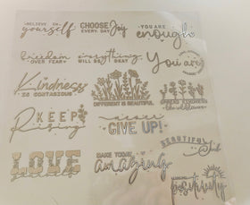 #6 Metallic UV DTF- Inspirational- available in Gold and Silver
