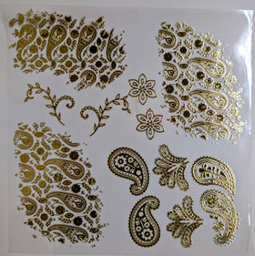 #141 Metallic Paisley patches