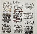 #57 Metallic Quote sheet-Partners in Crime  UV DTF-- available in Silver and gold
