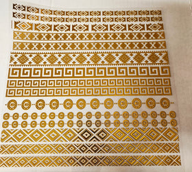 #46 Metallic UV DTF-Aztec Borders- available in Gold, Silver