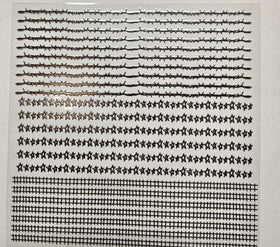 #56 Metallic barbedwire doodle lines UV DTF-- available in Silver and gold