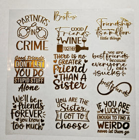 #57 Metallic Quote sheet-Partners in Crime  UV DTF-- available in Silver and gold