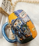 Fall Patchwork 14oz stainless coffee mug with lid