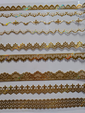 #127 Metallic and Holographic Lace Borders 3 color options