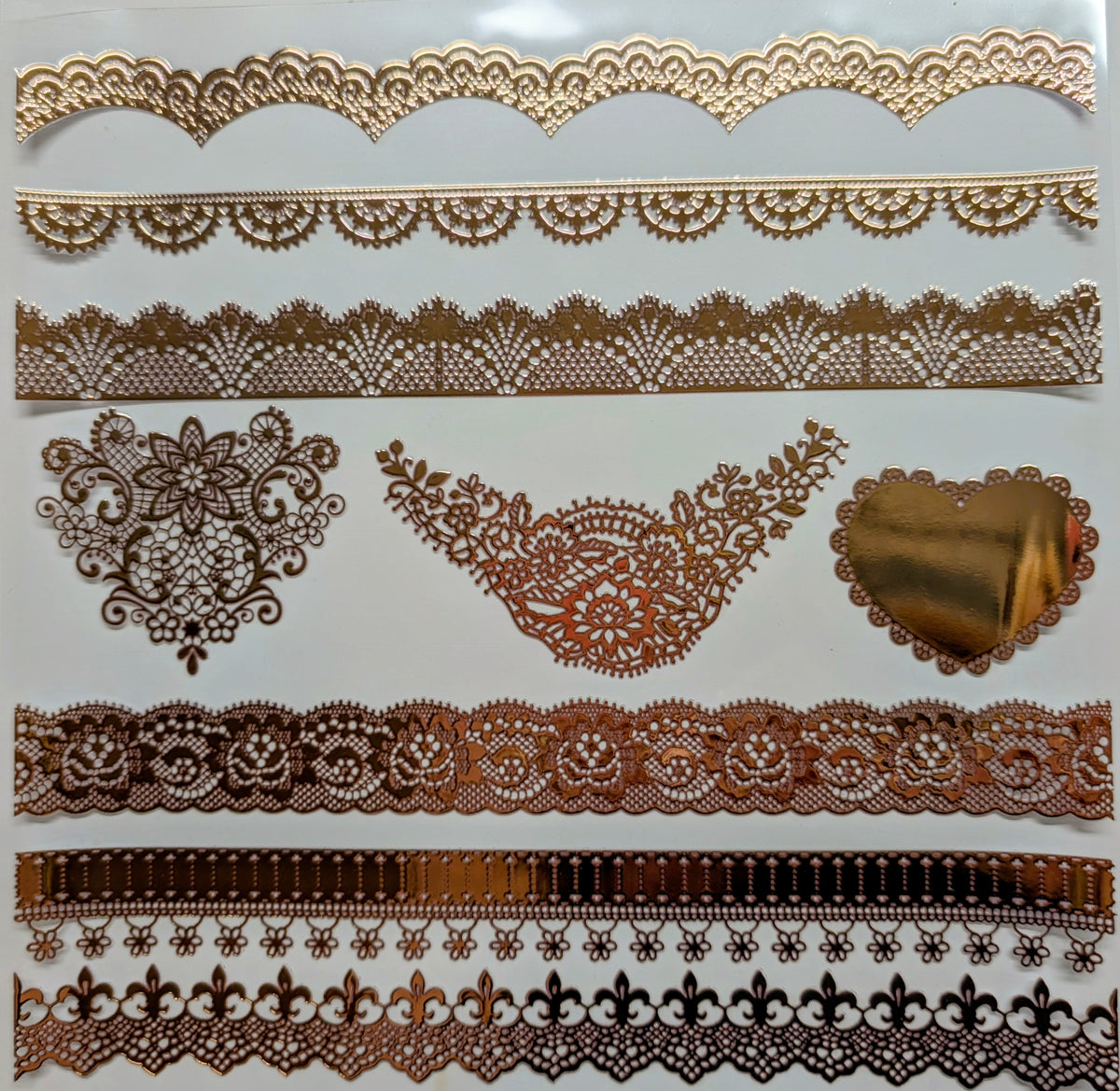 #130 Metalliic Lace Borders #2 3 color options
