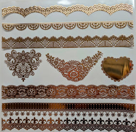 #130 Metalliic Lace Borders #2 3 color options