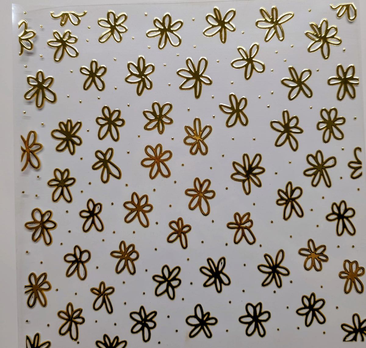 #129 Metallic doodle flowers 3 color options