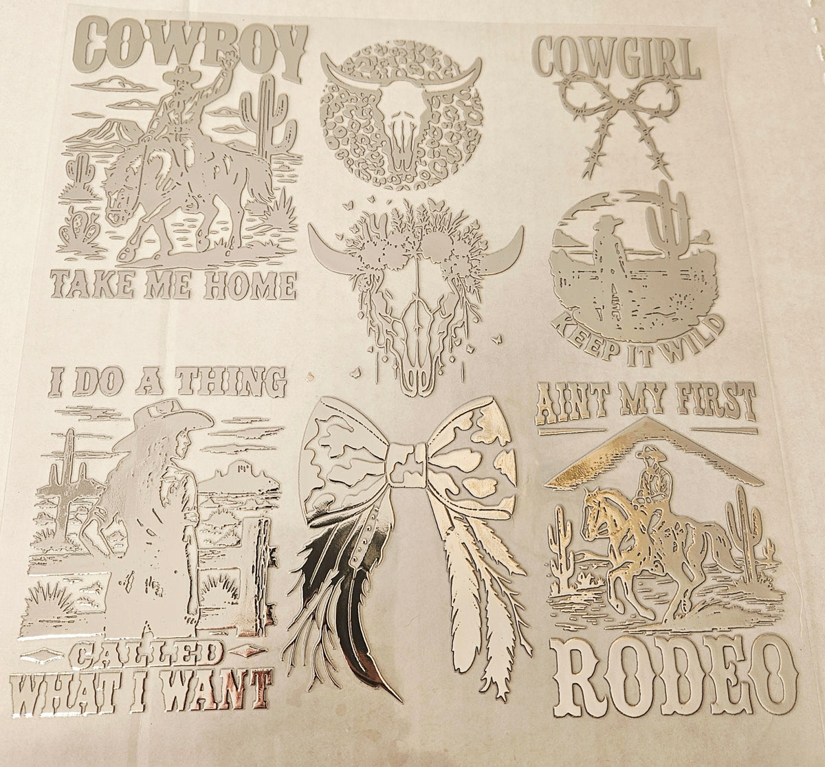 #45 Metallic UV DTF- Rodeo- available in Gold, Silver