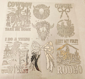 #45 Metallic UV DTF- Rodeo- available in Gold, Silver