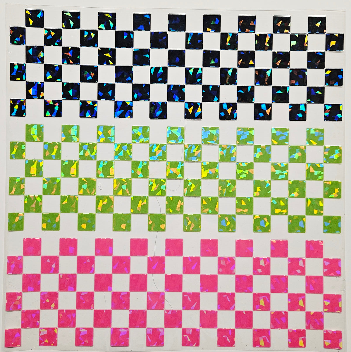 #68 Shattered and Holo Checkers- 2 Color Options