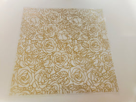 #12 Metallic UV DTF- Rose Outline- available in Gold and Silver