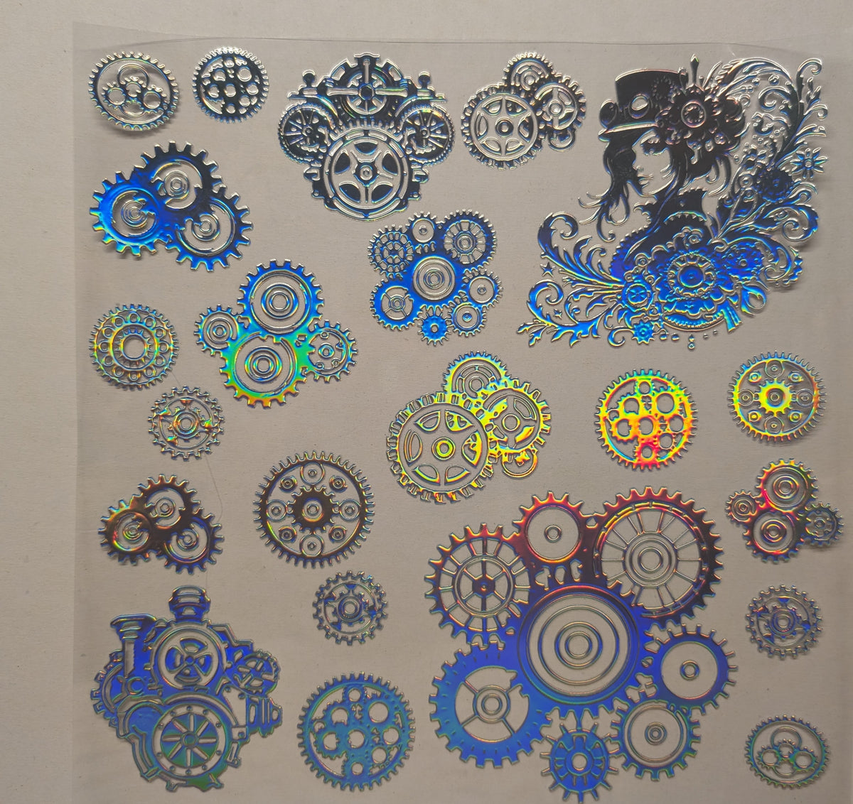 #112 Steampunk Cogs Holographic 5 color options – Kraft Craze