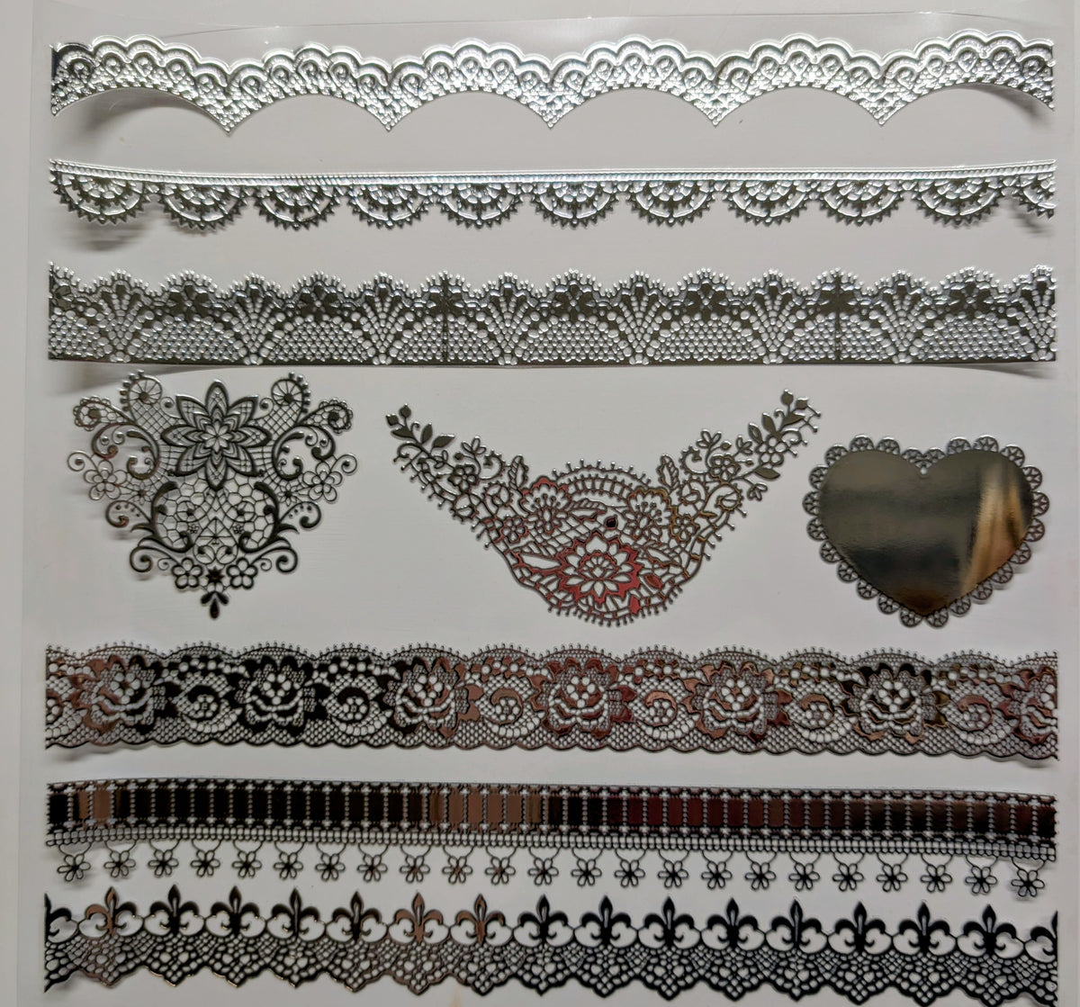 #130 Metalliic Lace Borders #2 3 color options