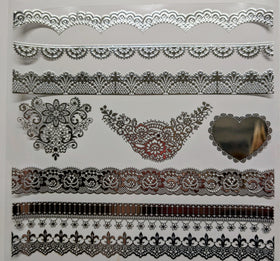 #130 Metalliic Lace Borders #2 3 color options