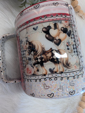 12oz Checkered Love Coffee Mug Stainless steel finished Tumbler