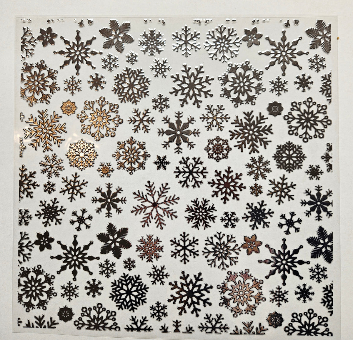 #58 Metallic Snowflakes UV DTF-- available in Holo Pink and Silver