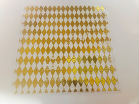 #13 Metallic UV DTF-Distressed Harlequin- available in Gold and Silver