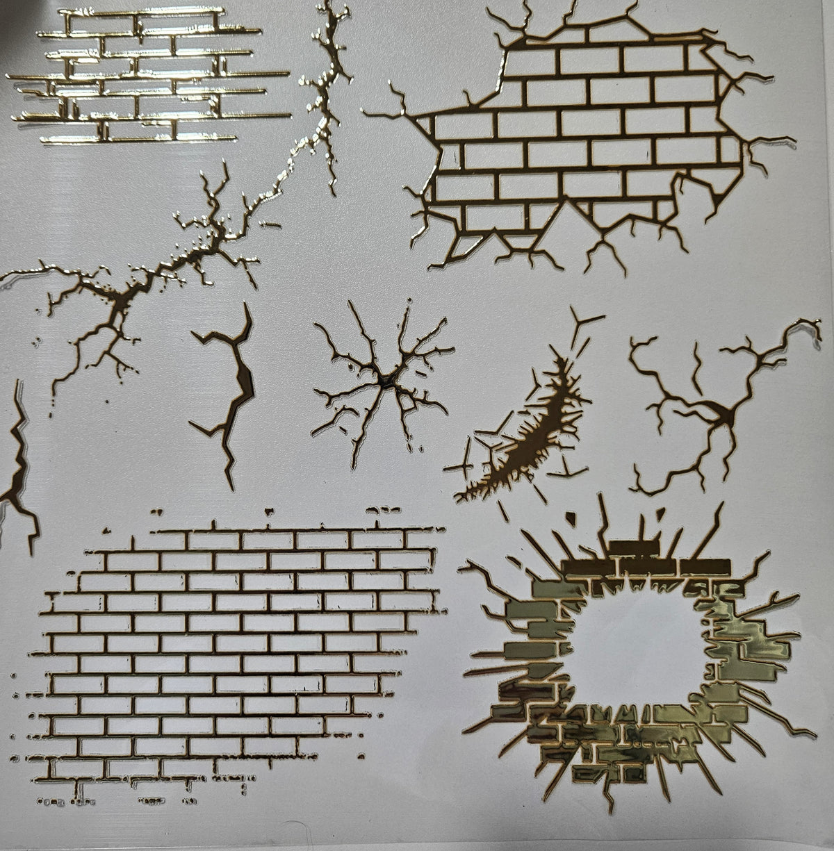 #151 Metallic Brick and Cracks