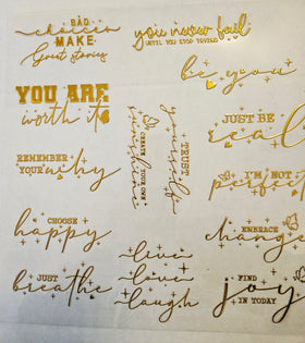 #29 Metallic UV DTF-Quotes- available in Gold