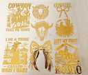 #45 Metallic UV DTF- Rodeo- available in Gold, Silver